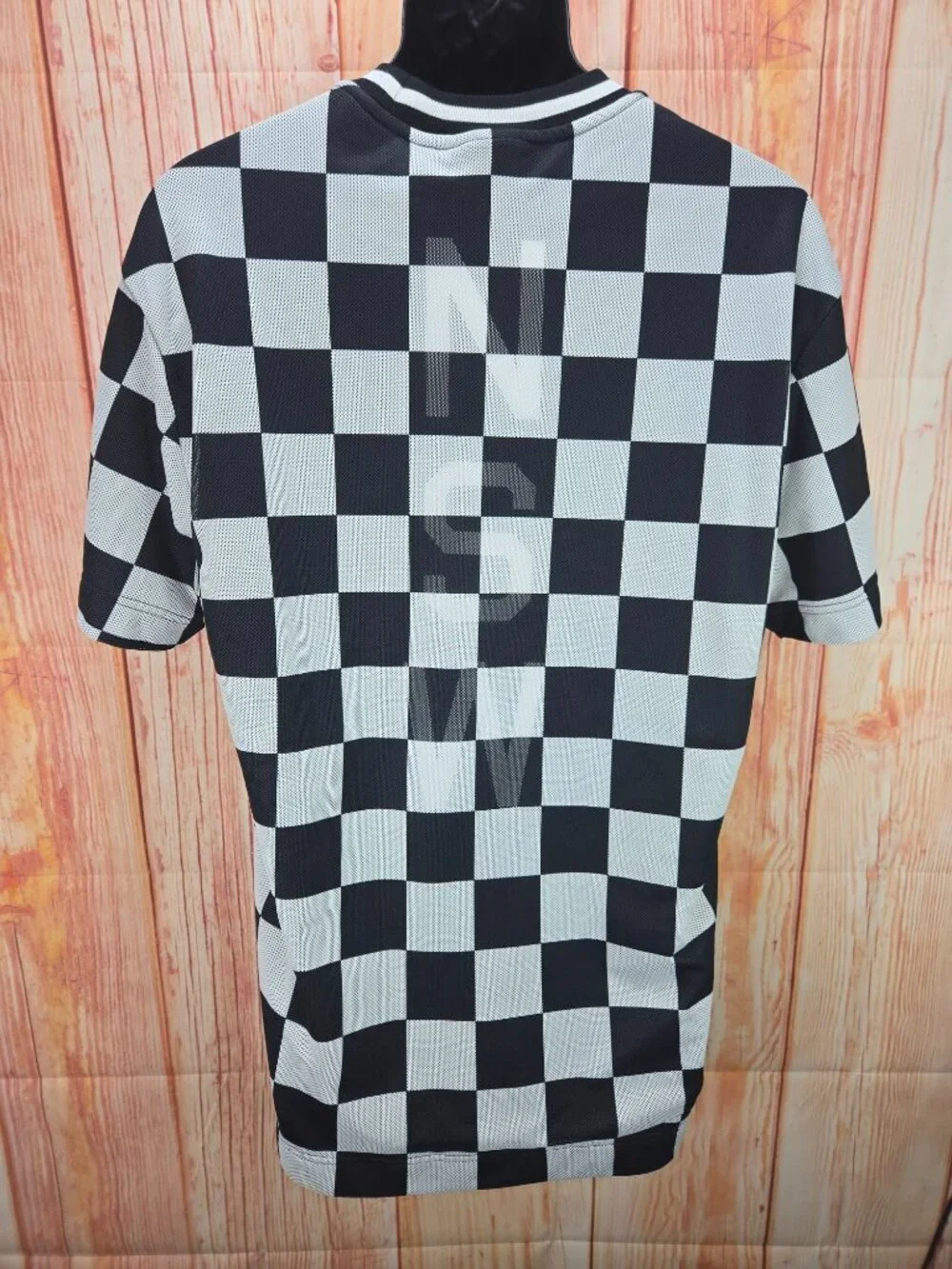 Nike Mens NSW Black Checkered T-Shirt Small